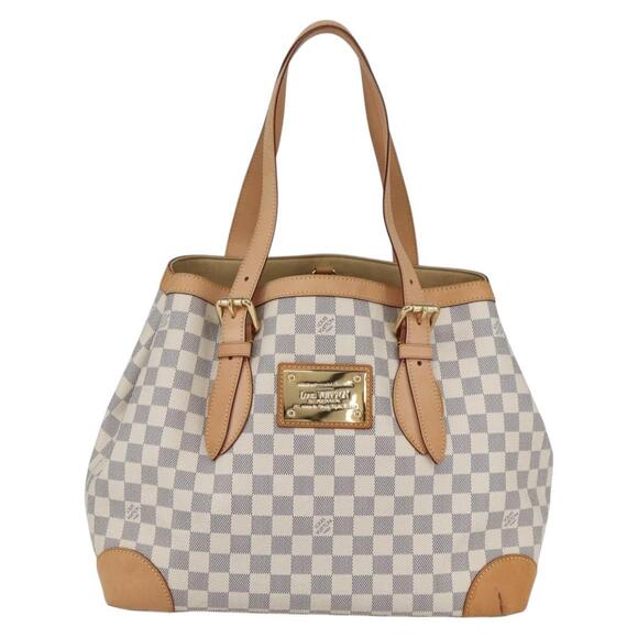 LOUIS VUITTON Damier Azur Hampstead MM Tote Bag N51206 LV Auth